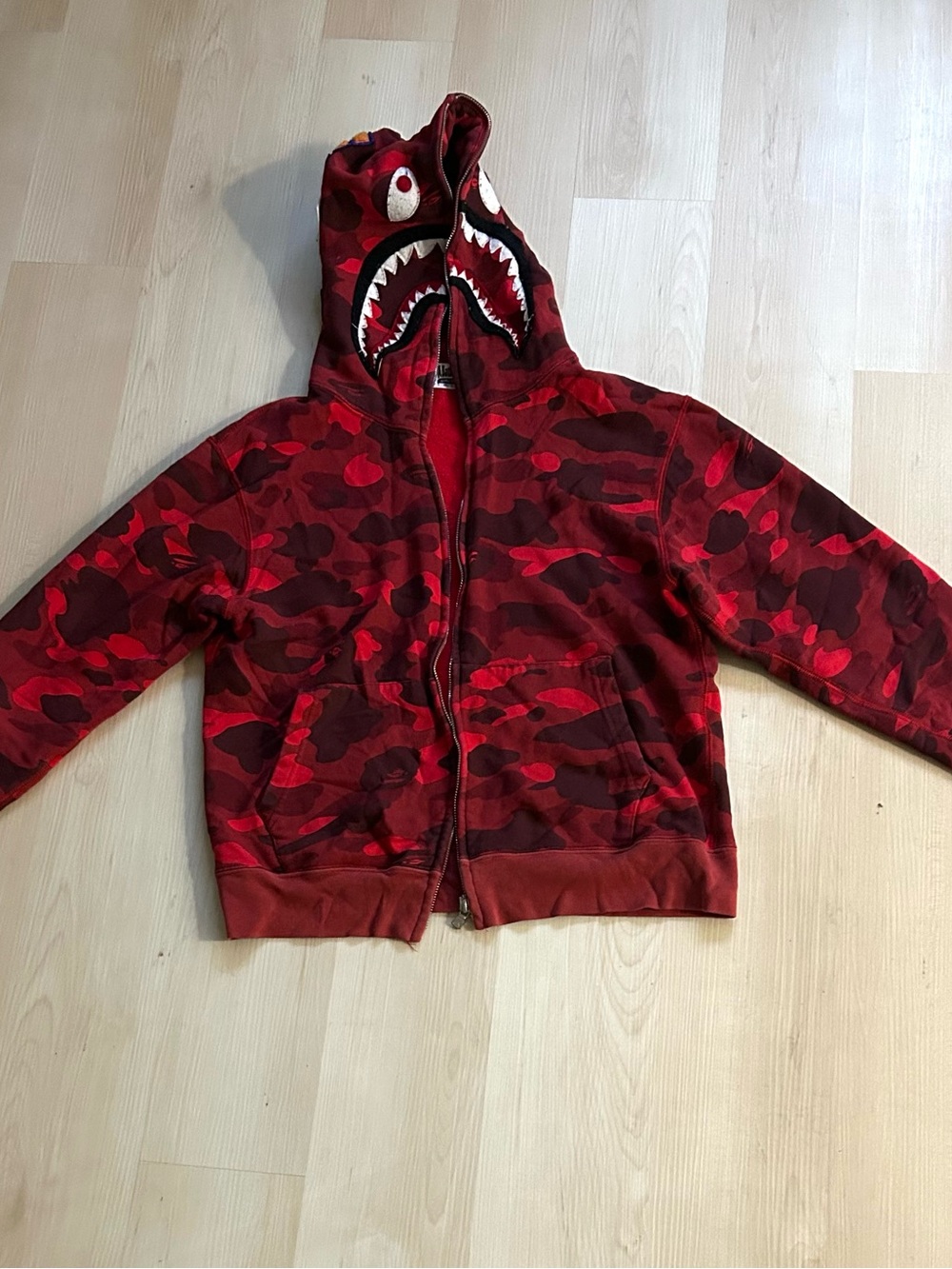 Kids Red Camo A Bathing Ape (BAPE) Zip Hoodie